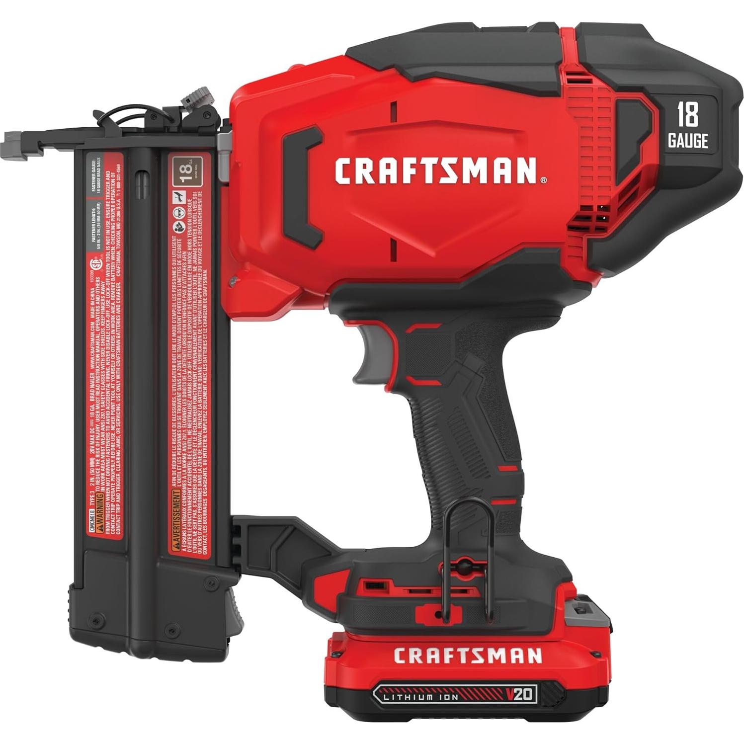 Clavadora Cordless Craftsman V20 18GA con Batería y Cargador
