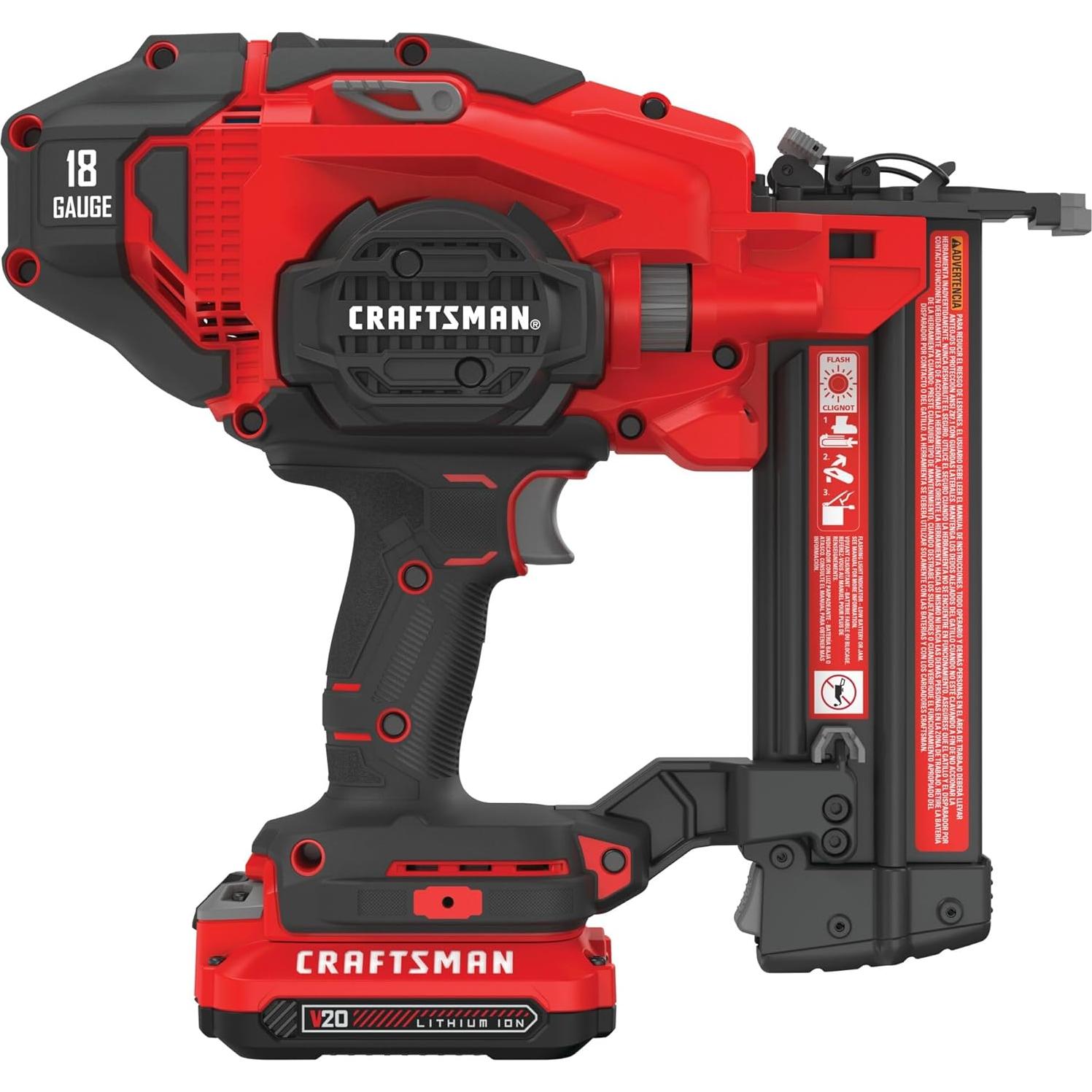 Clavadora Cordless Craftsman V20 18GA con Batería y Cargador
