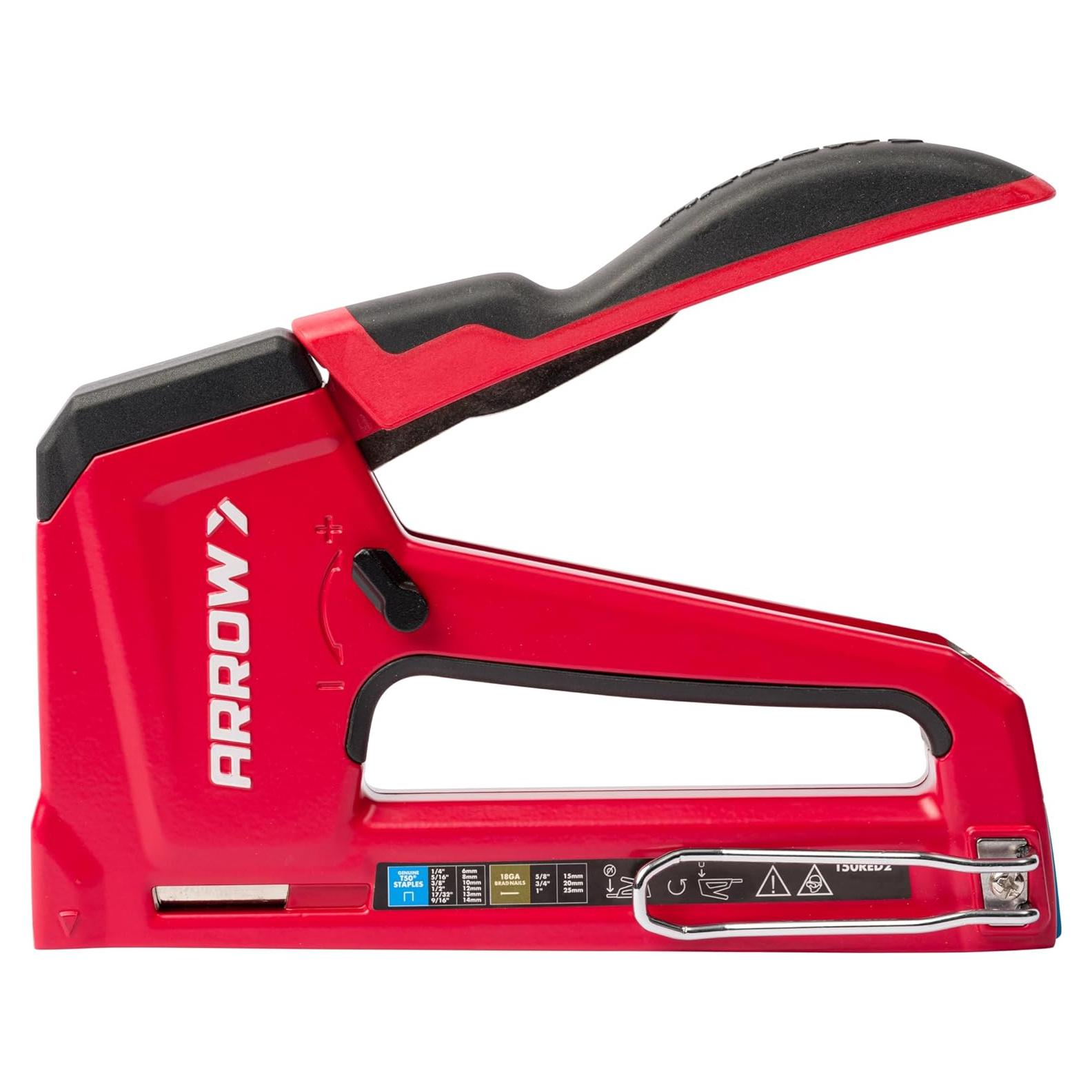 Grapadora Manual 2-en-1 Arrow T50RED2 para Tapicería y Aislamiento