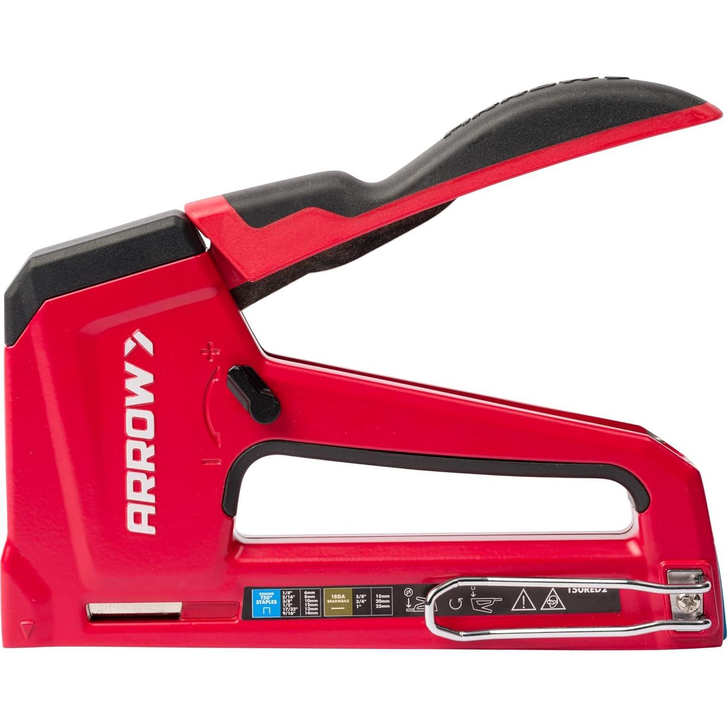 Grapadora Manual 2-en-1 Arrow T50RED2 para Tapicería y Aislamiento