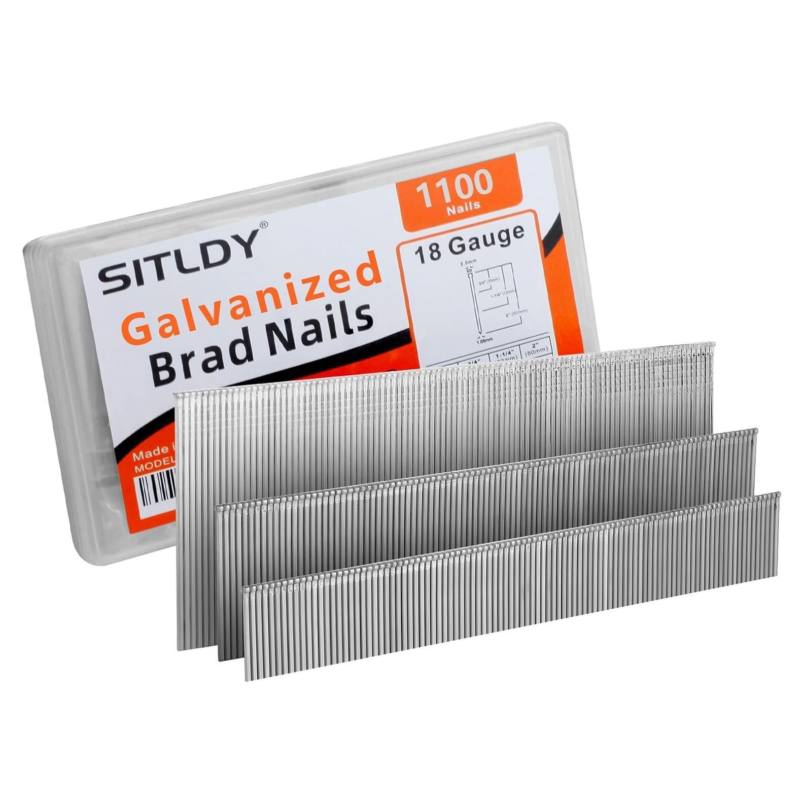 Clavos Brad Galvanizados 1100 Pcs 3 Tamaños para Clavadoras