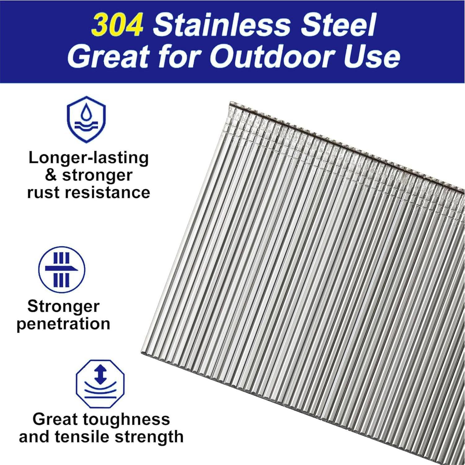 Clavos de Acero Inoxidable 16 GA HW HAMWOO - 1200 Unidades