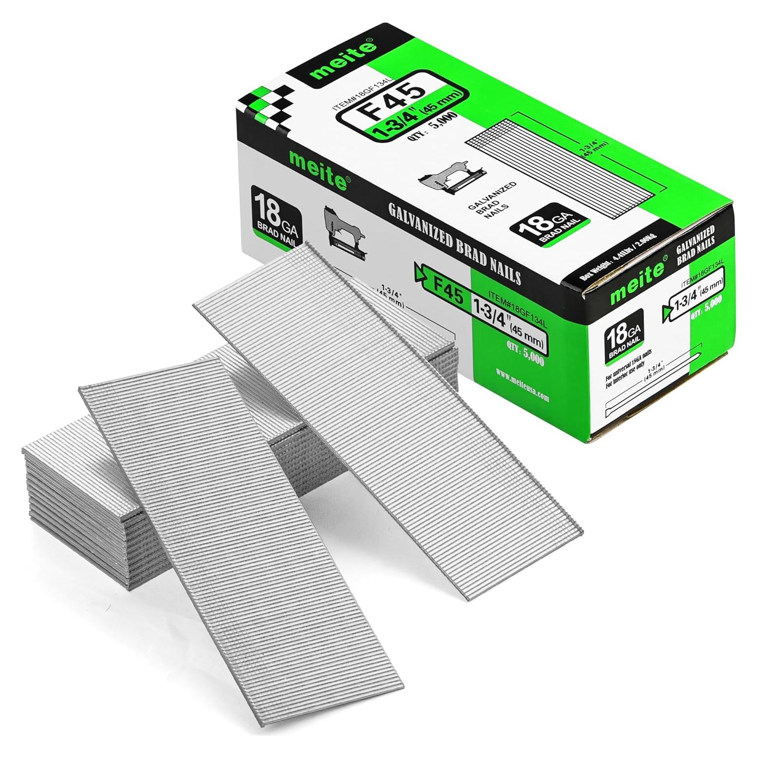 Clavos Brad Galvanizados Meite 18GA 4.45cm 5000 Unidades