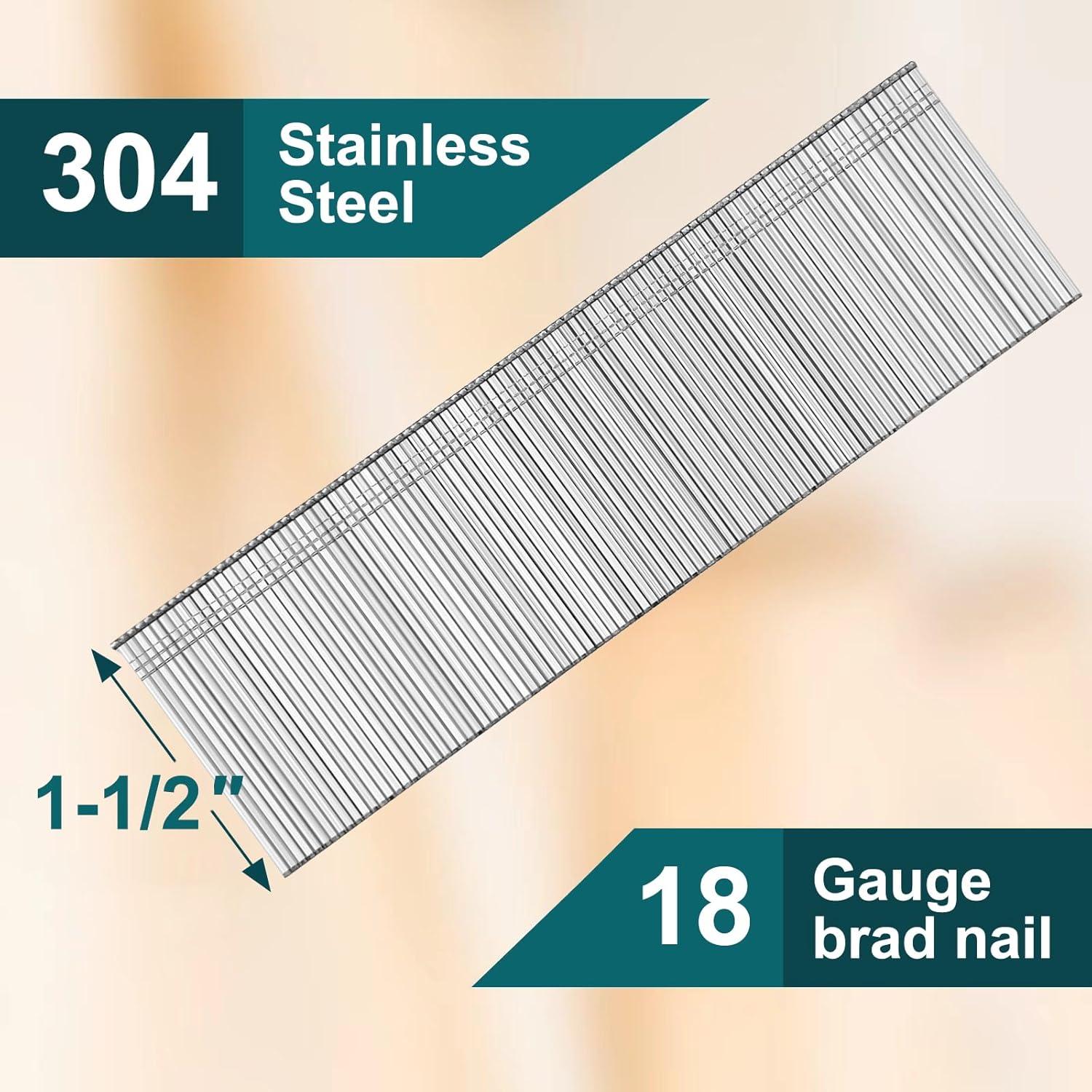 Clavos Brad 18 GA Acero Inoxidable 304 3000 pcs Toicann