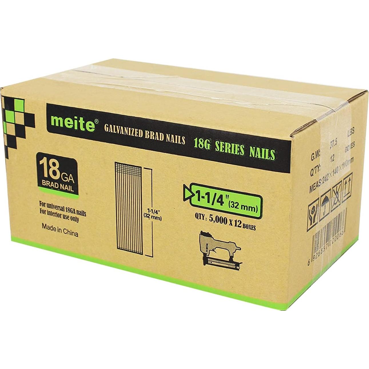 Clavos Brad Galvanizados Meite 18GA 31.75mm - 5000 Piezas