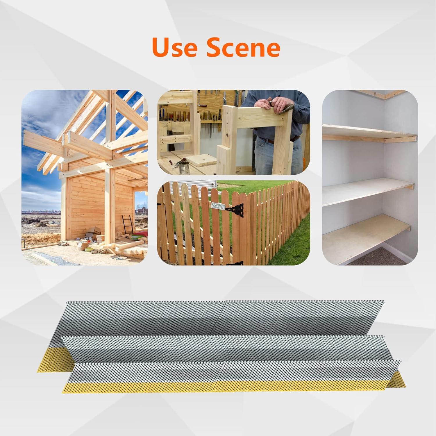 Clavos de Acabado Angulados 15 Gauge Galvanizados - 900 Piezas