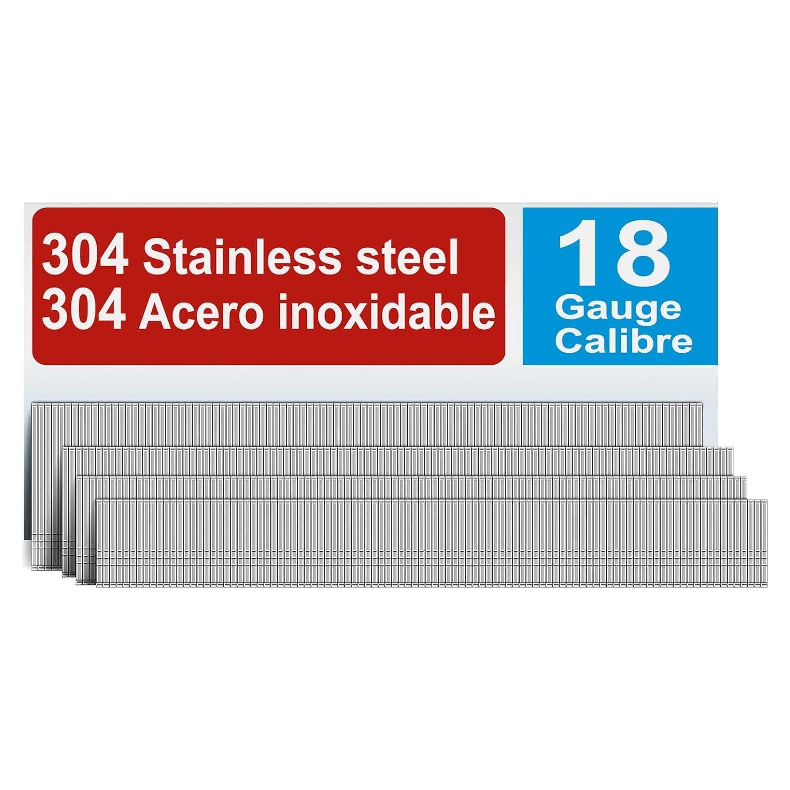 Clavos Brad de Acero Inoxidable 18 Gauge 2000 pcs 1.59-3.18 cm