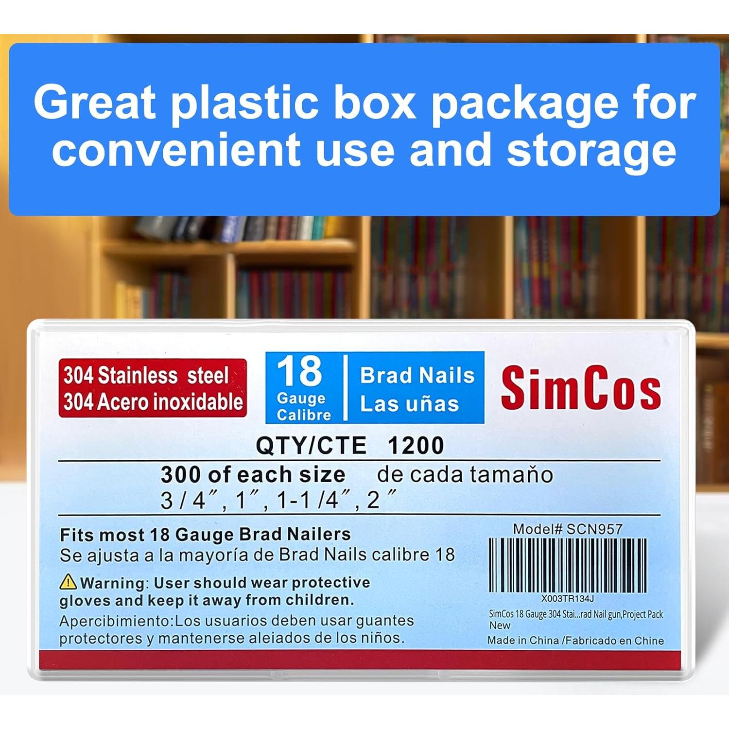 Clavos Brad de Acero Inoxidable 304 18GA - 1200 Unidades