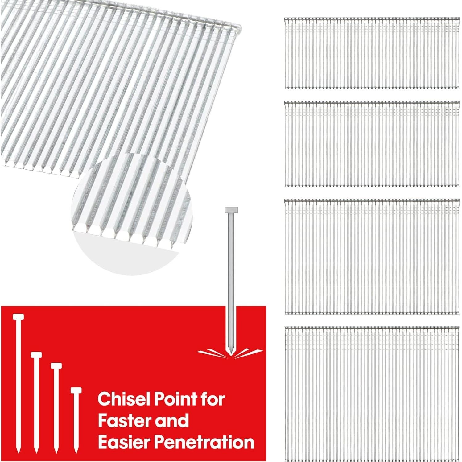 Clavos de Terminación Galvanizados 16GA 2000 Piezas 32-64mm