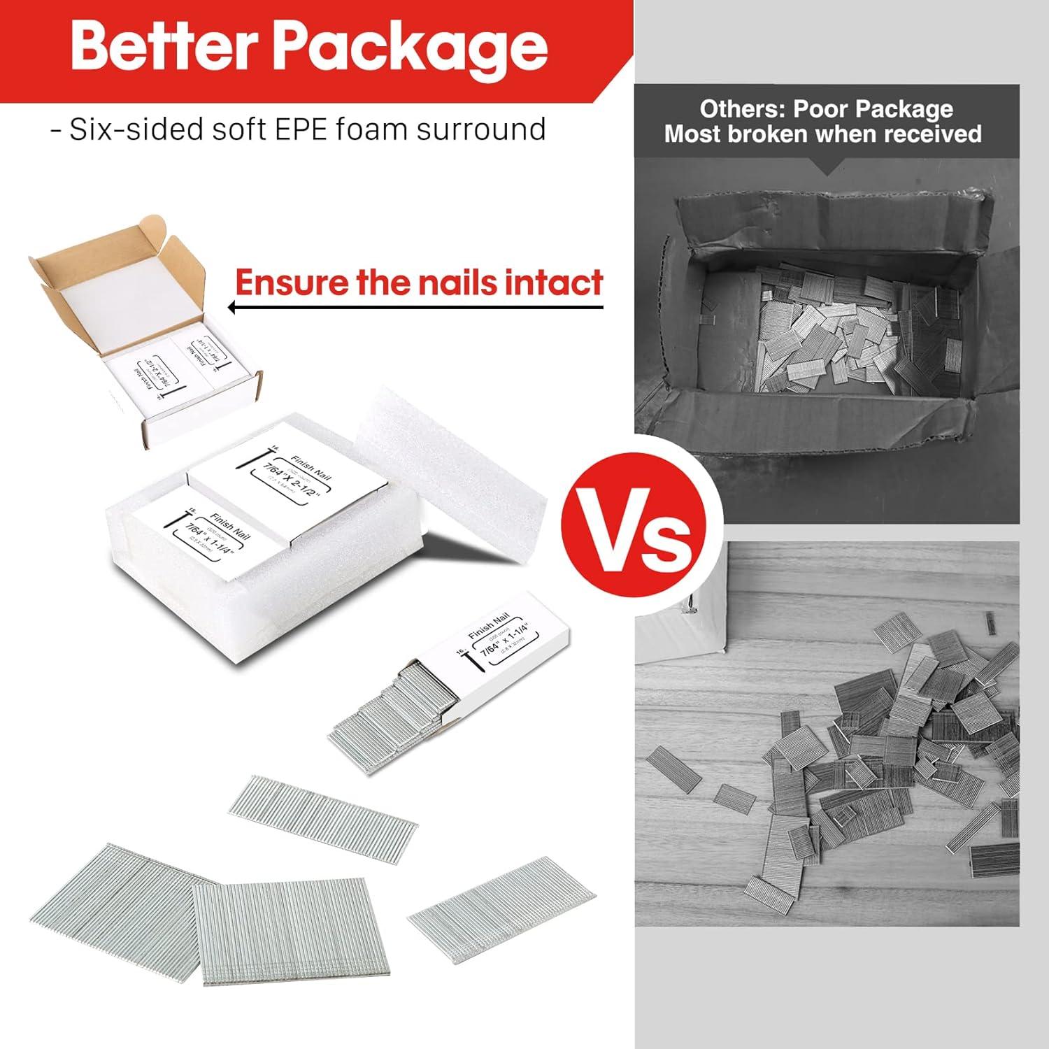 Clavos de Terminación Galvanizados 16GA 2000 Piezas 32-64mm