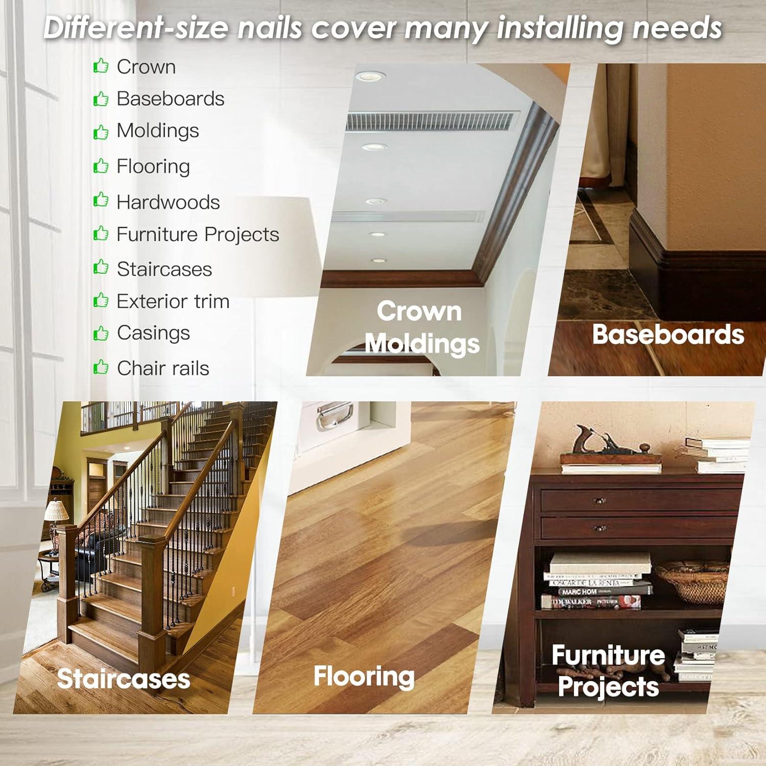 Clavos de Terminación Galvanizados 16GA 2000 Piezas 32-64mm