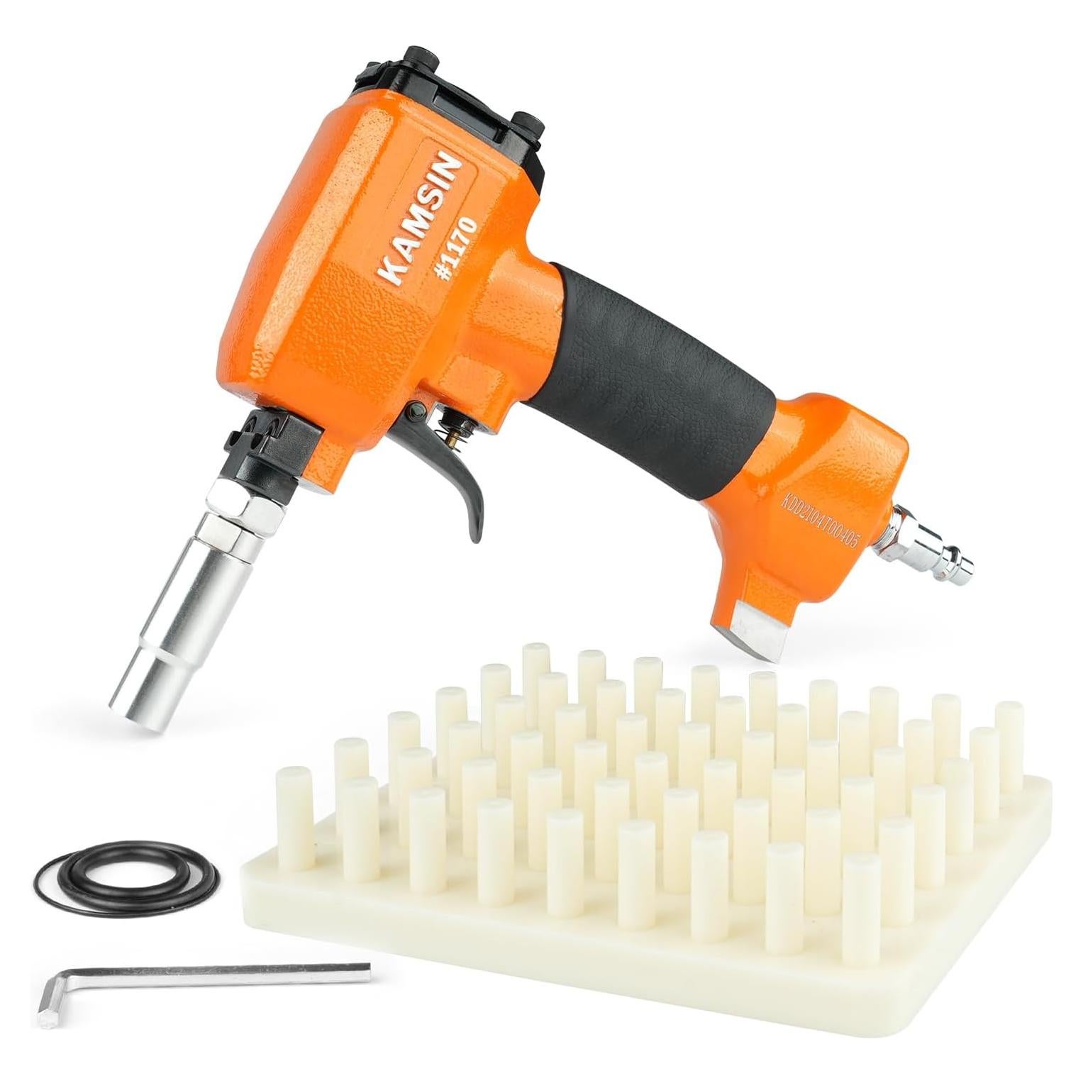 1170 Pneumatic Decorative Nailer - 11.7mm (7/16") Head Air-Powered Tack Gun for Upholstery, Leather Sofa & Furniture