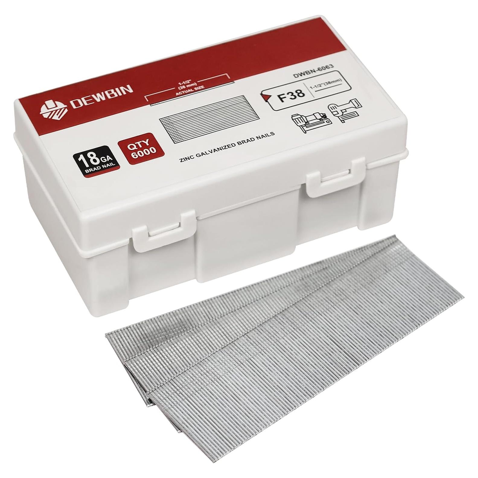 Clavos Brad DEWBIN 18 GA 6000 Pcs 38mm Galvanizados