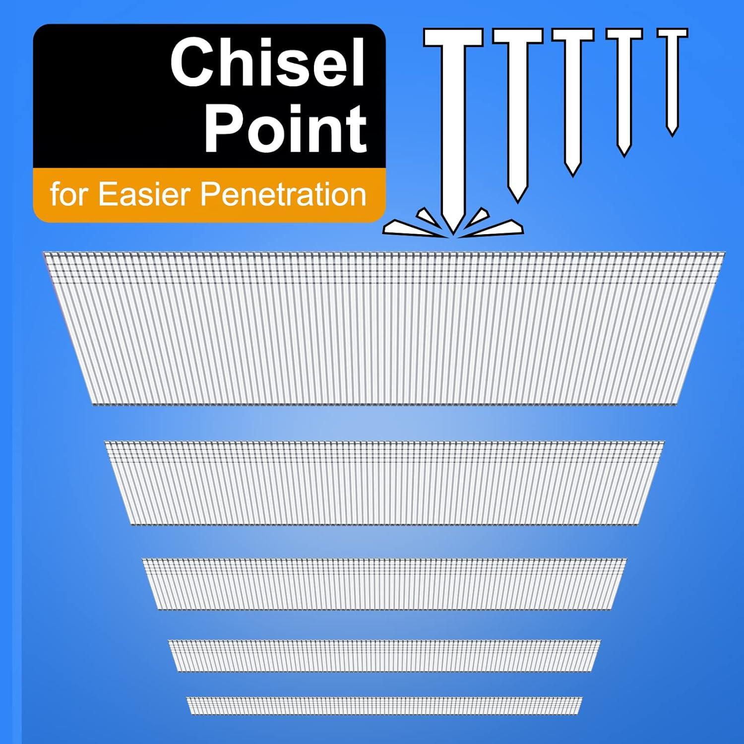 5000 Clavos Brad Galvanizados 18 GA Simcos - 5 Tamaños