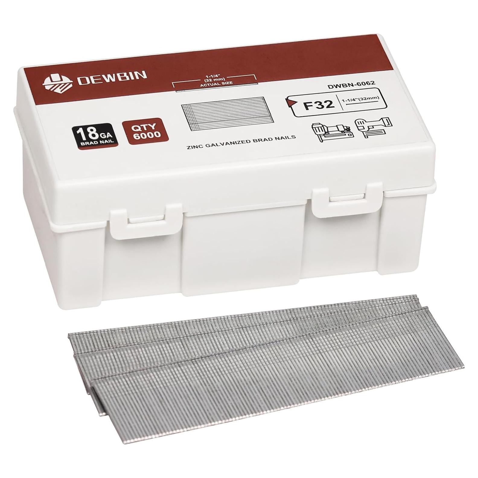 Clavos Brad DEWBIN 18GA Galvanizados 6000 Pcs 32mm