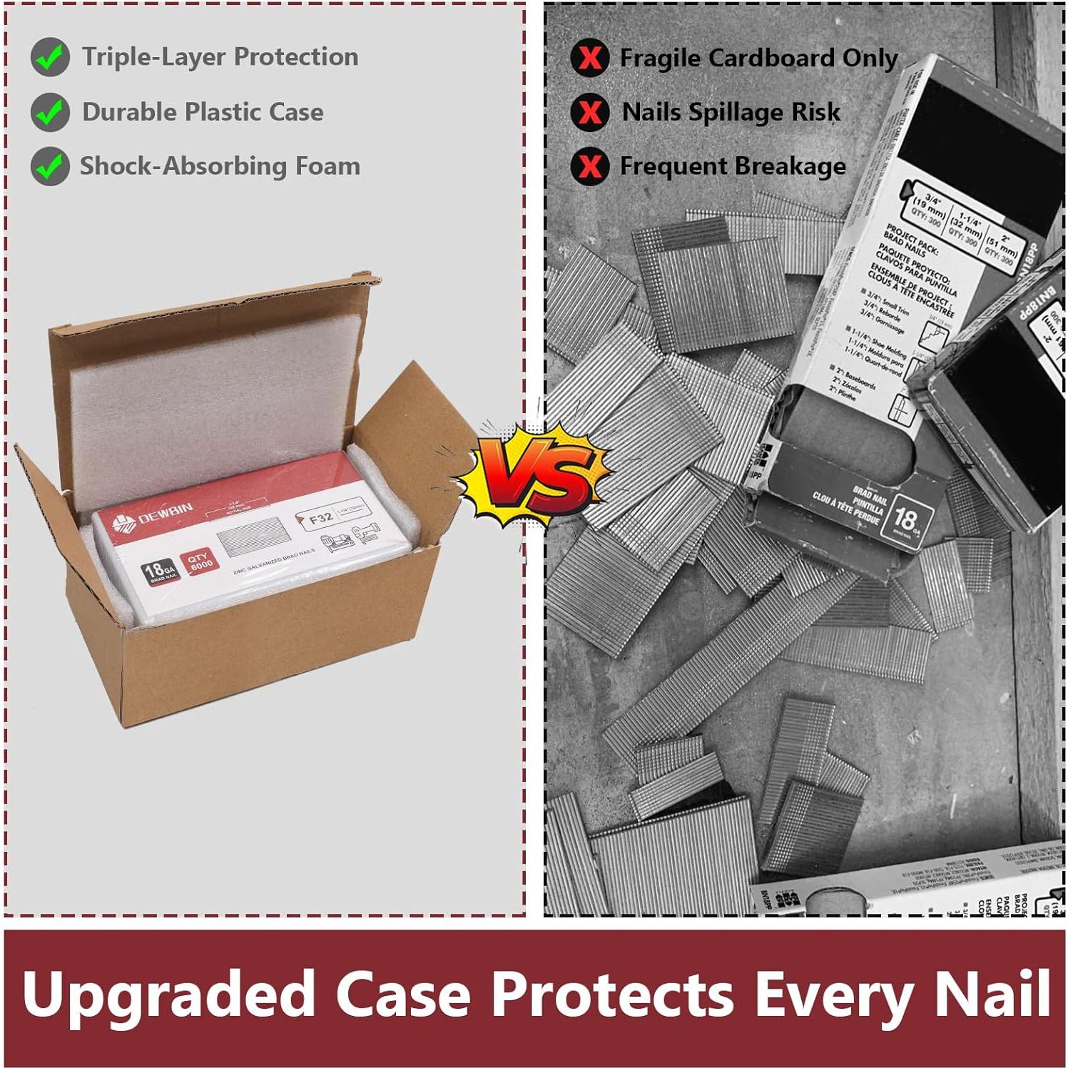 Clavos Brad DEWBIN 18GA Galvanizados 6000 Pcs 32mm