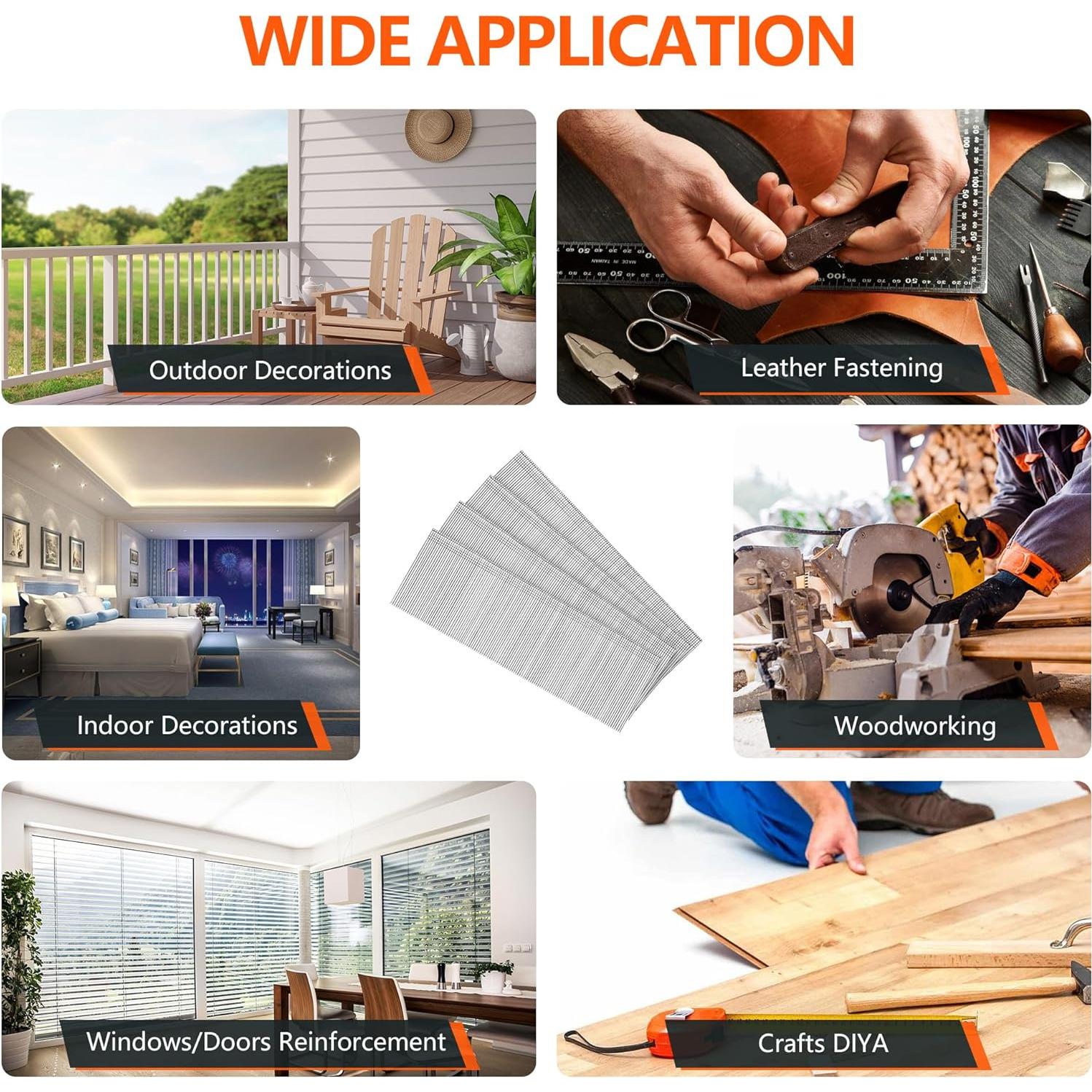 Clavos de Brad Acero Inoxidable 18GA 1200 Piezas 5cm 3cm 1.9cm