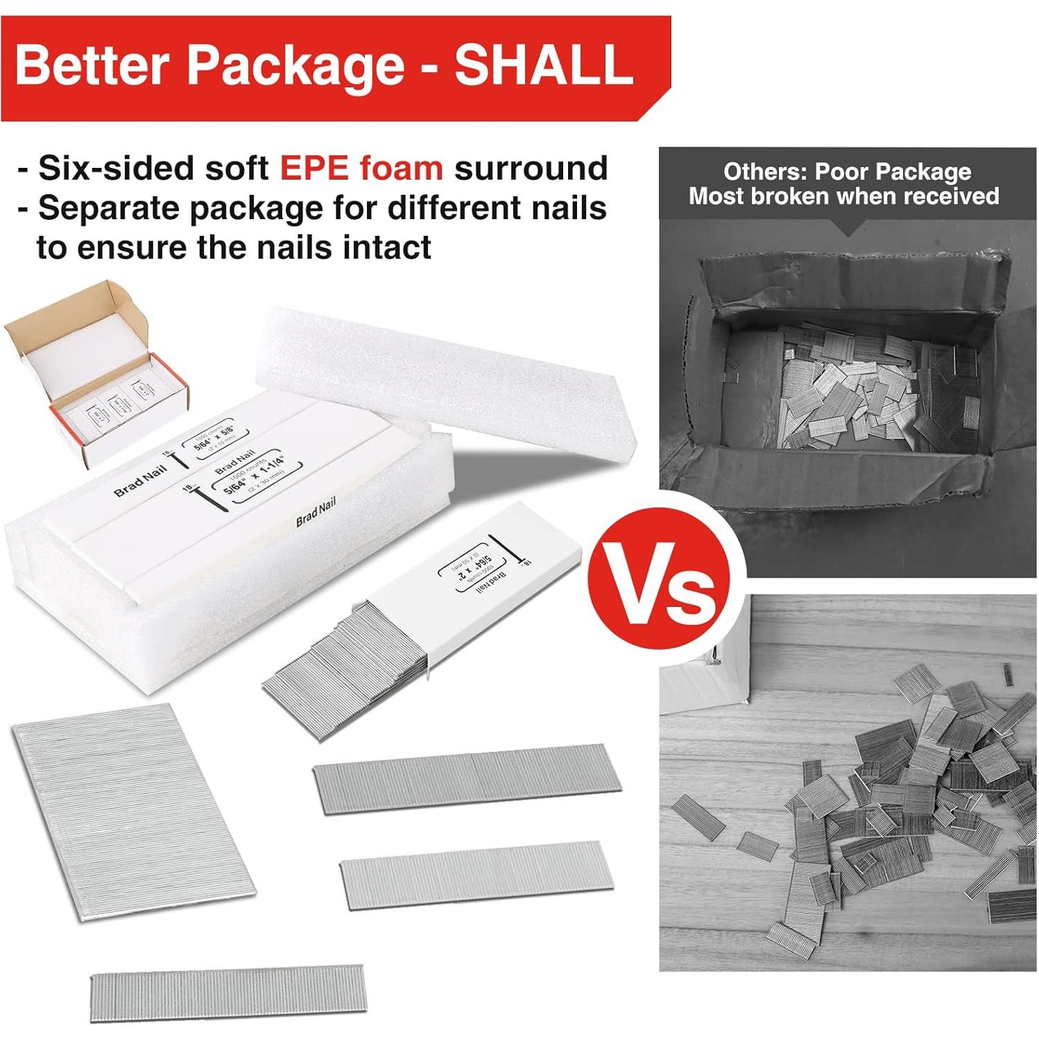 Clavos Brad Galvanizados 18GA Shall - 4000 Cuentas Variados