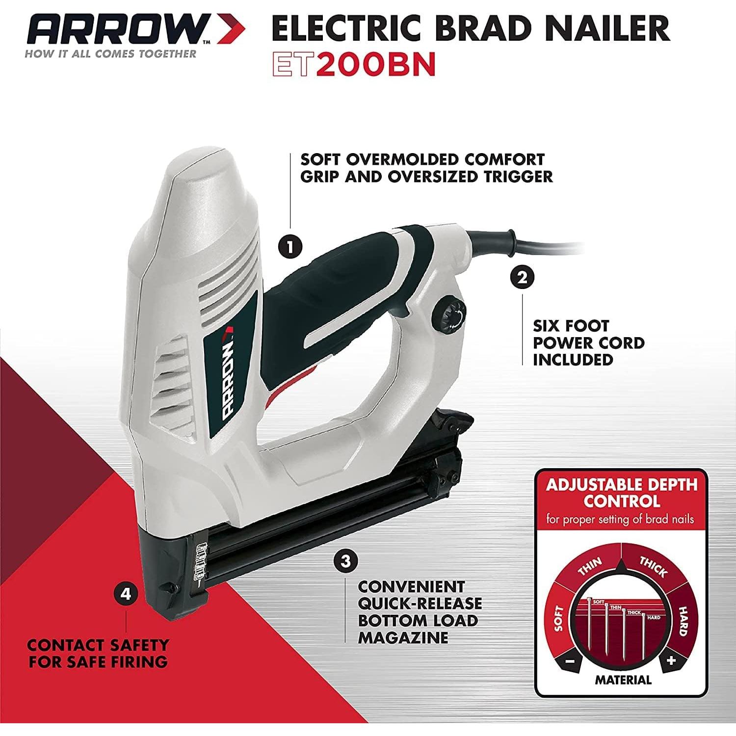 Clavadora eléctrica Brad Arrow ET200BN 2.58 kg ajustable