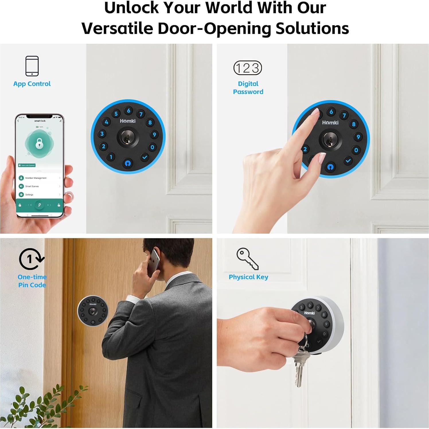 Cerradura Inteligente Winforhour Homki-01 Teclado Bluetooth Plata