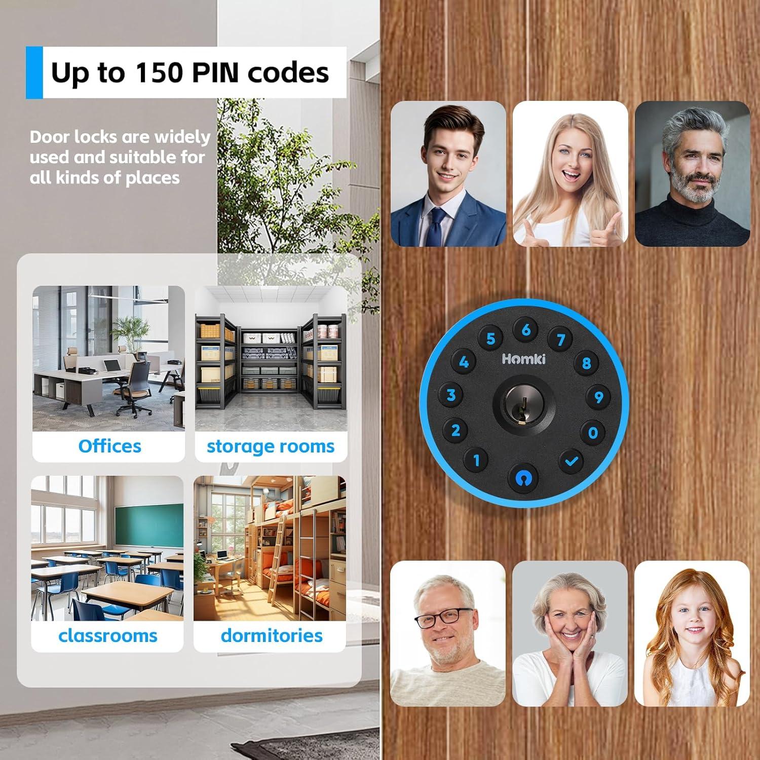 Cerradura Inteligente Winforhour Homki-01 Teclado Bluetooth Plata