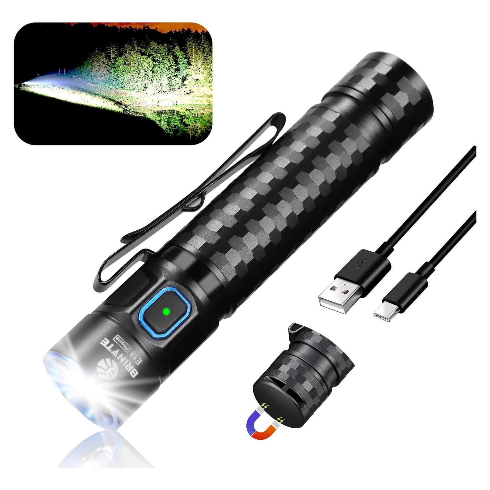 Linterna LED Recargable Brinyte E18 1200 Lúmenes IP68