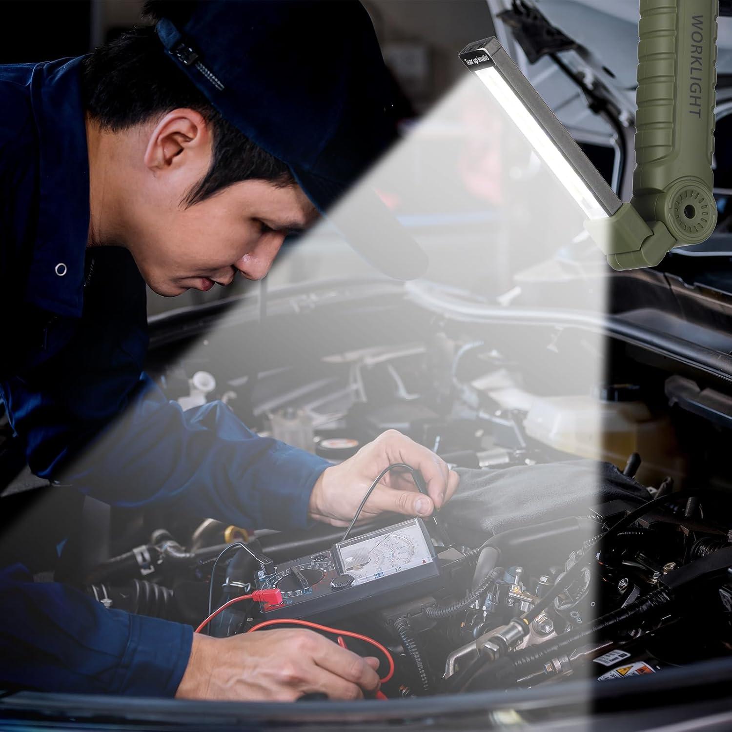 6 Linternas LED Recargables Rossesay 5 Modos 360° Verde Oscuro