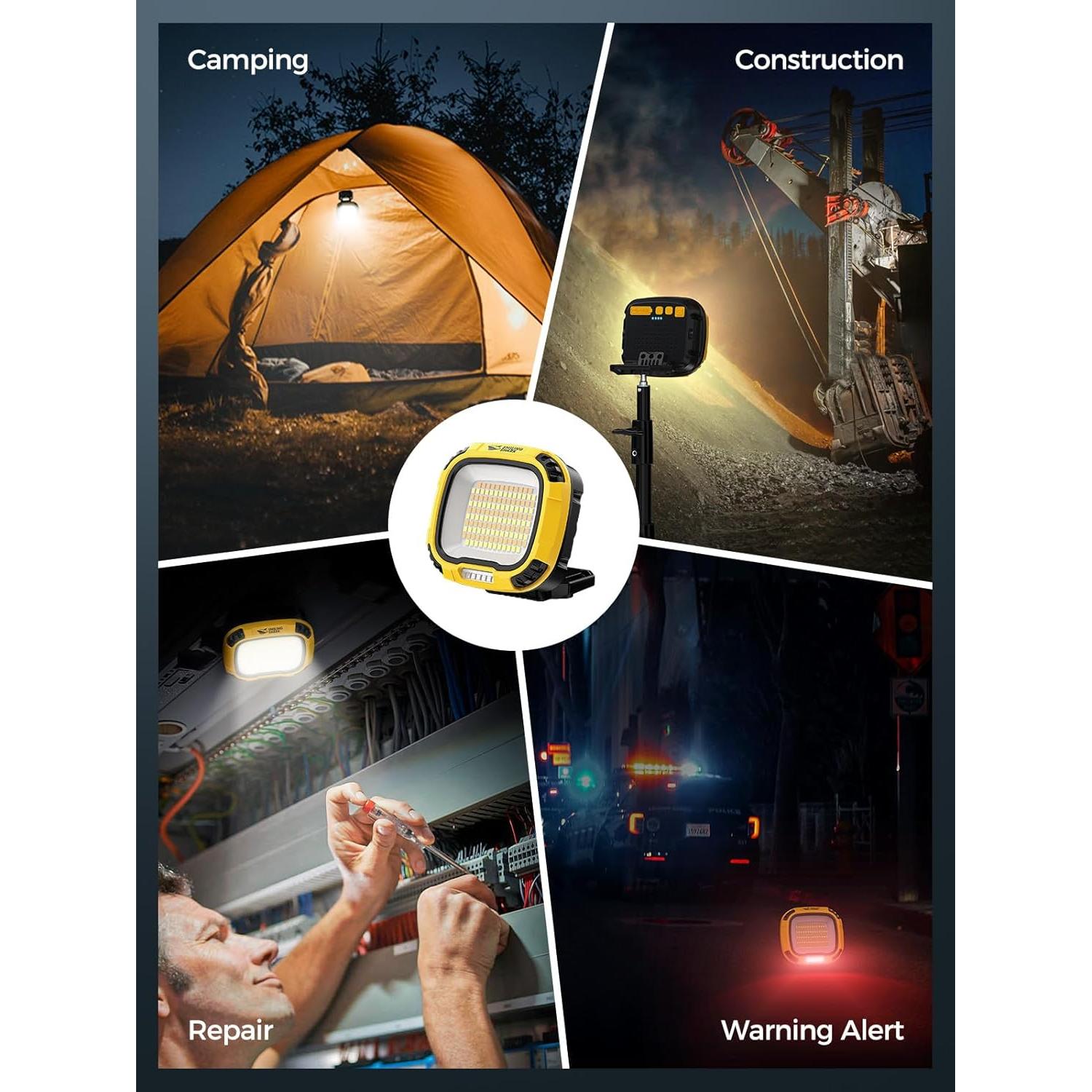 Luz de Trabajo Smiling Shark LED 4000 Lúmenes 18 Modos Recargable