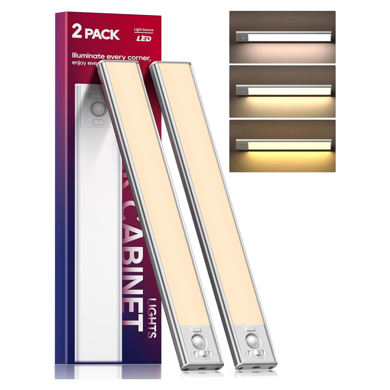 Paquete de 2 Luces Bajo Gabinete DiDiSky LED Recargables