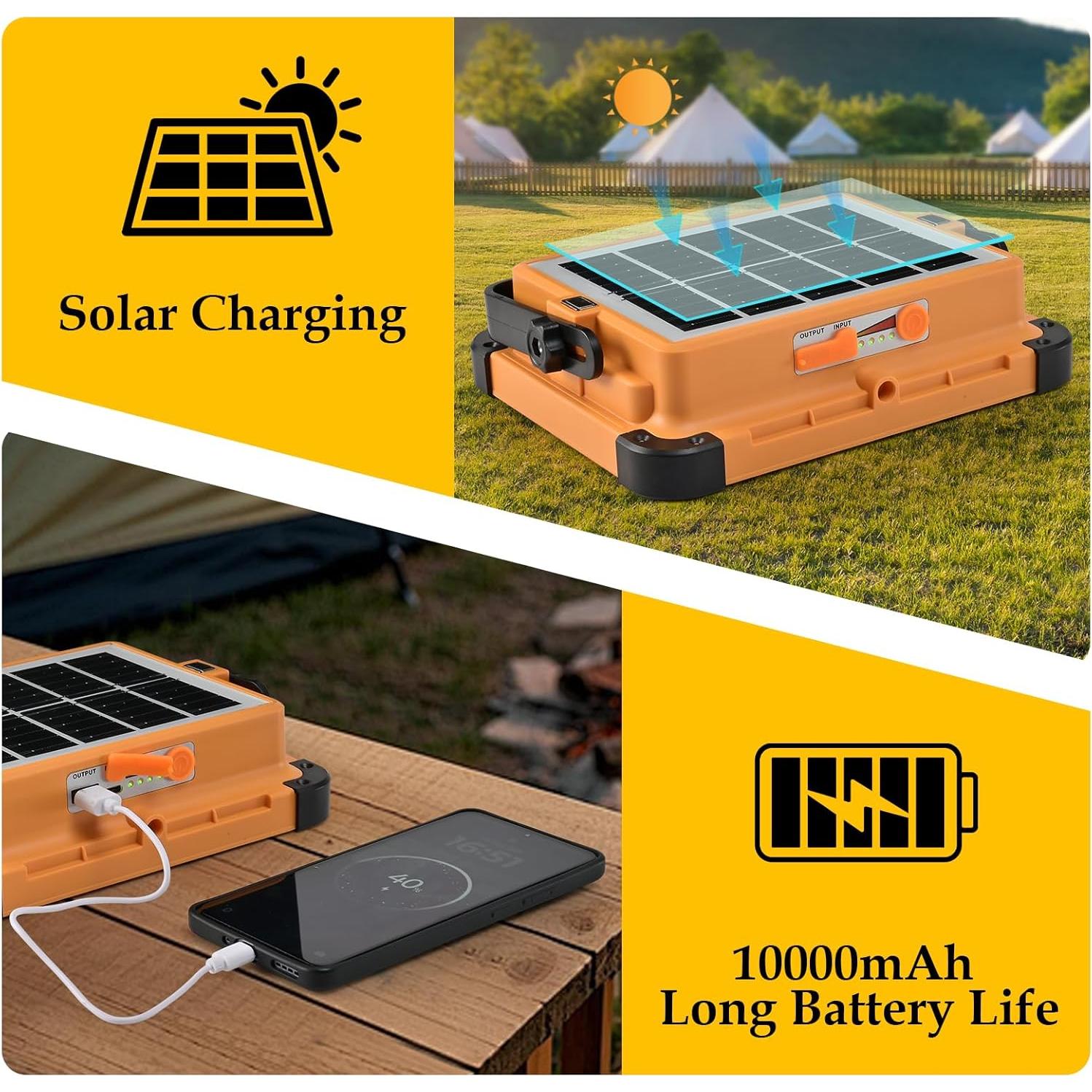 Luz de Trabajo Solar Recargable HZZ 100W LED IP66 Portátil