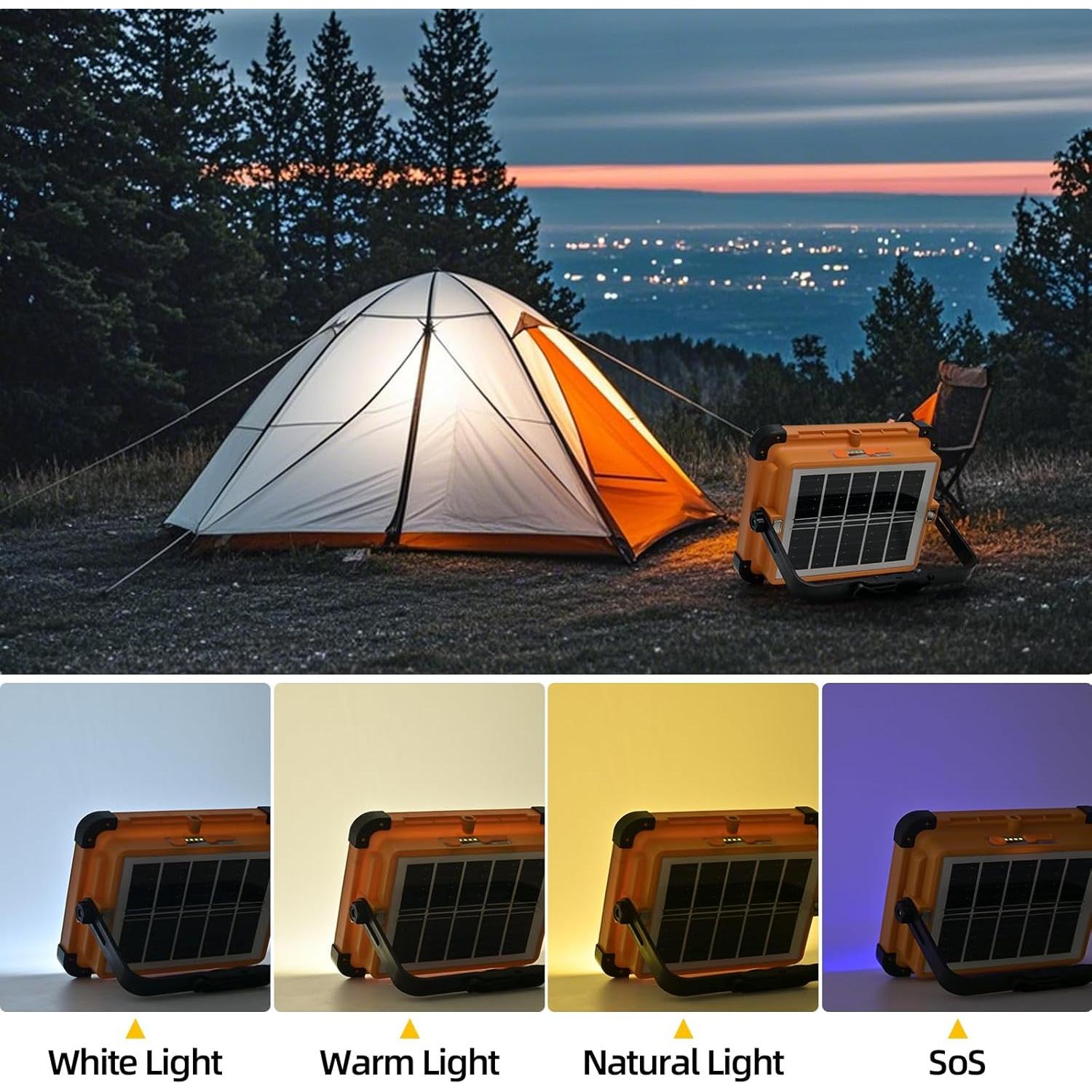 Luz de Trabajo Solar Recargable HZZ 100W LED IP66 Portátil