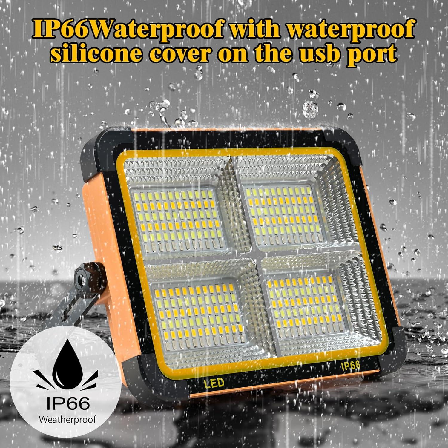 Luz de Trabajo Solar Recargable HZZ 100W LED IP66 Portátil