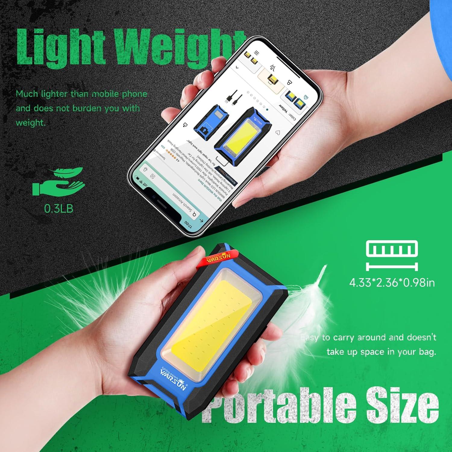 Luz de Trabajo LED Recargable WARSUN 40W 1500 Lúmenes