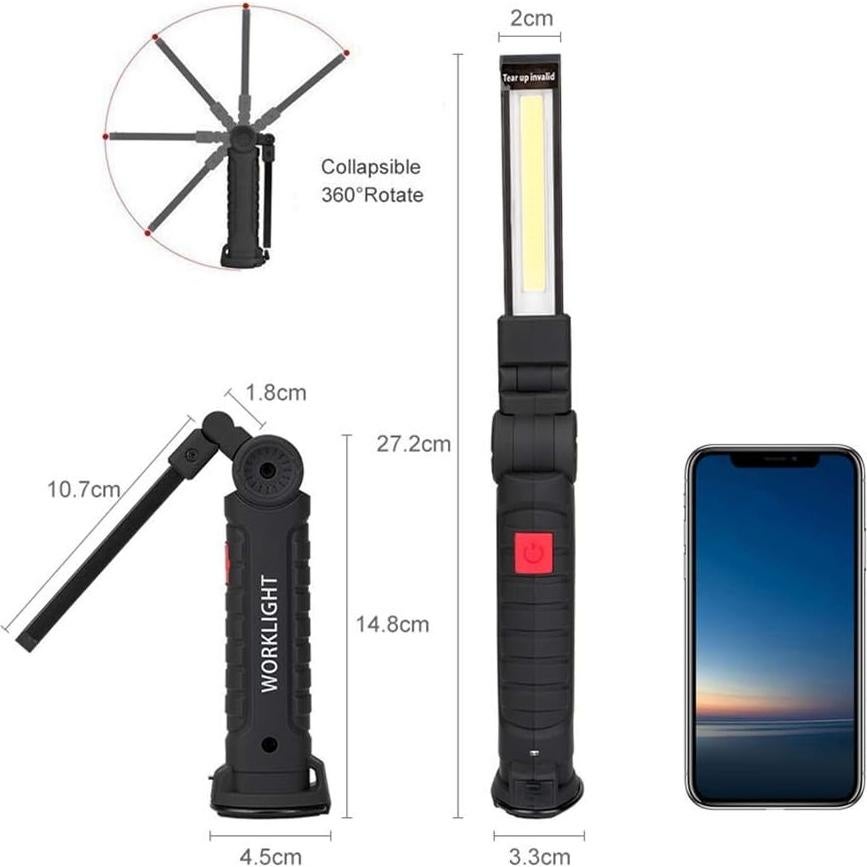 Luz de Trabajo LED Recargable OTYTY 1000 Lúmenes 5 Modos