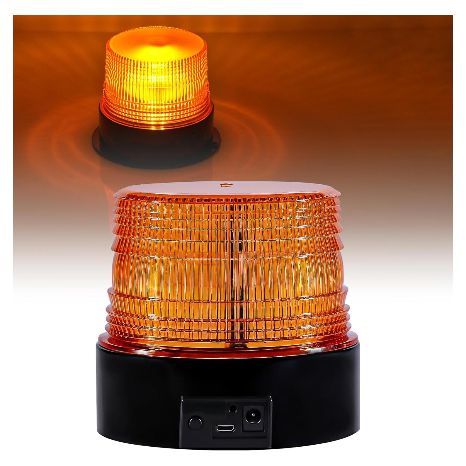 Luz Estroboscópica LED Dinfu Ámbar Inalámbrica Recargable 10W