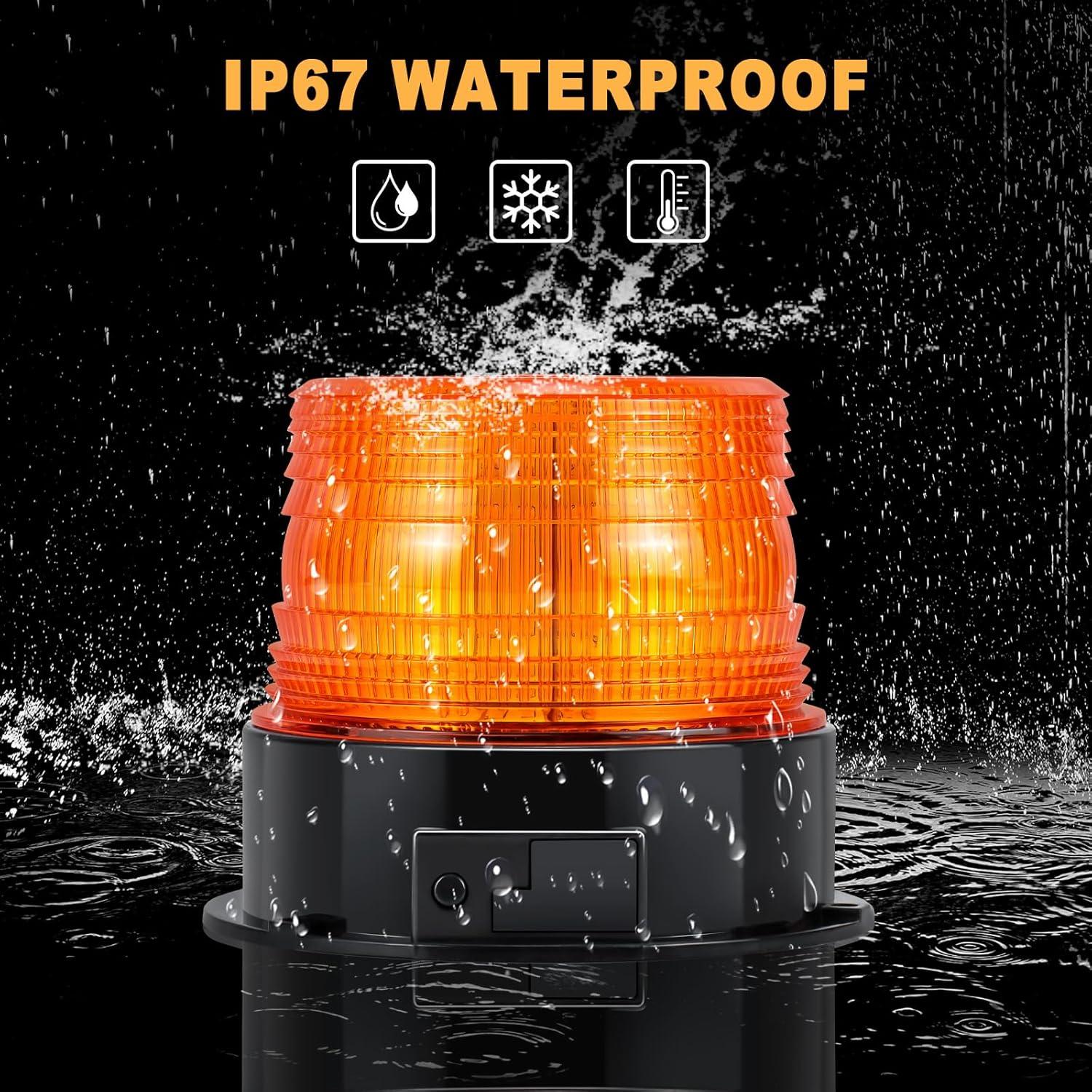 Luz Estroboscópica LED Dinfu Ámbar Inalámbrica Recargable 10W