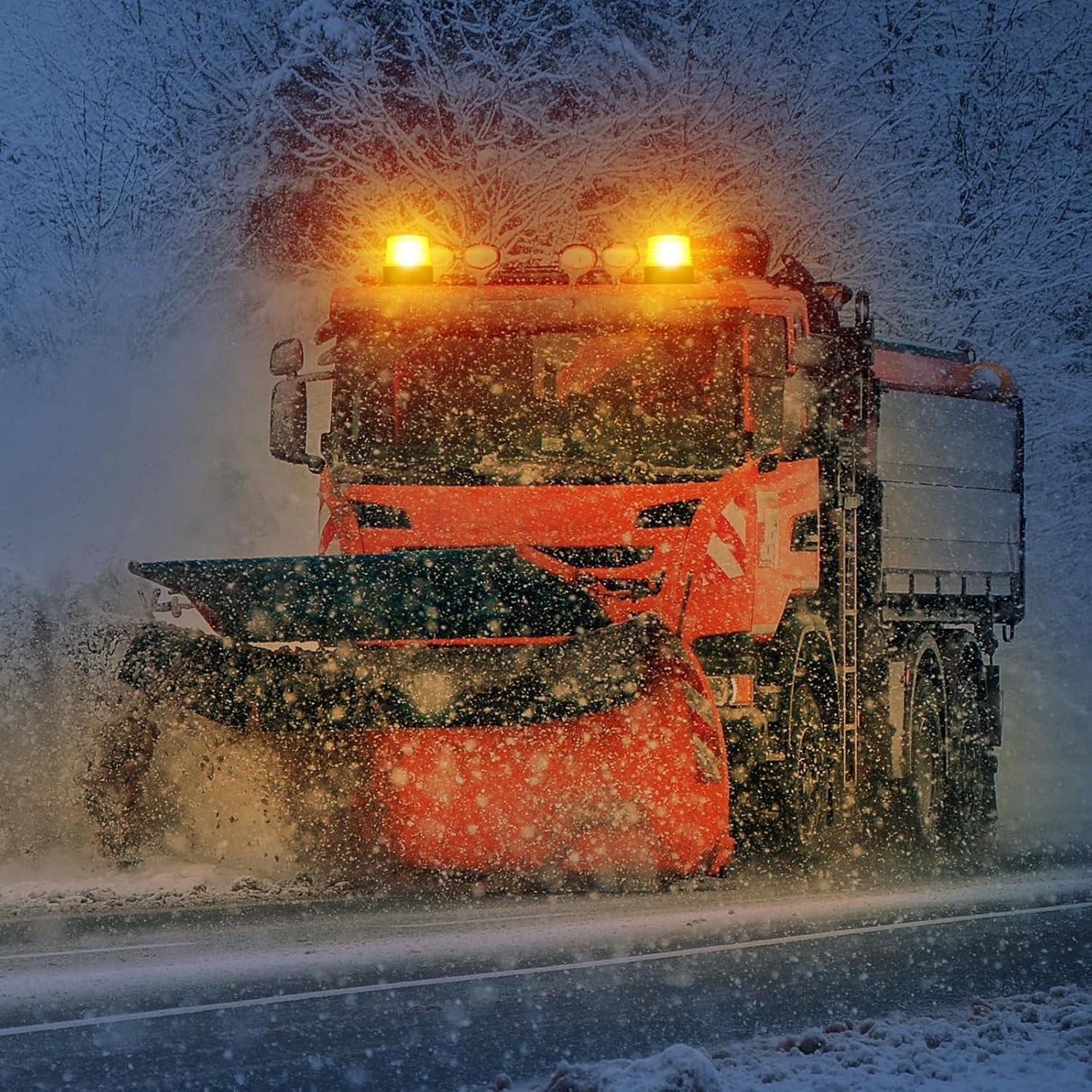 Luz Estroboscópica LED Dinfu Ámbar Inalámbrica Recargable 10W
