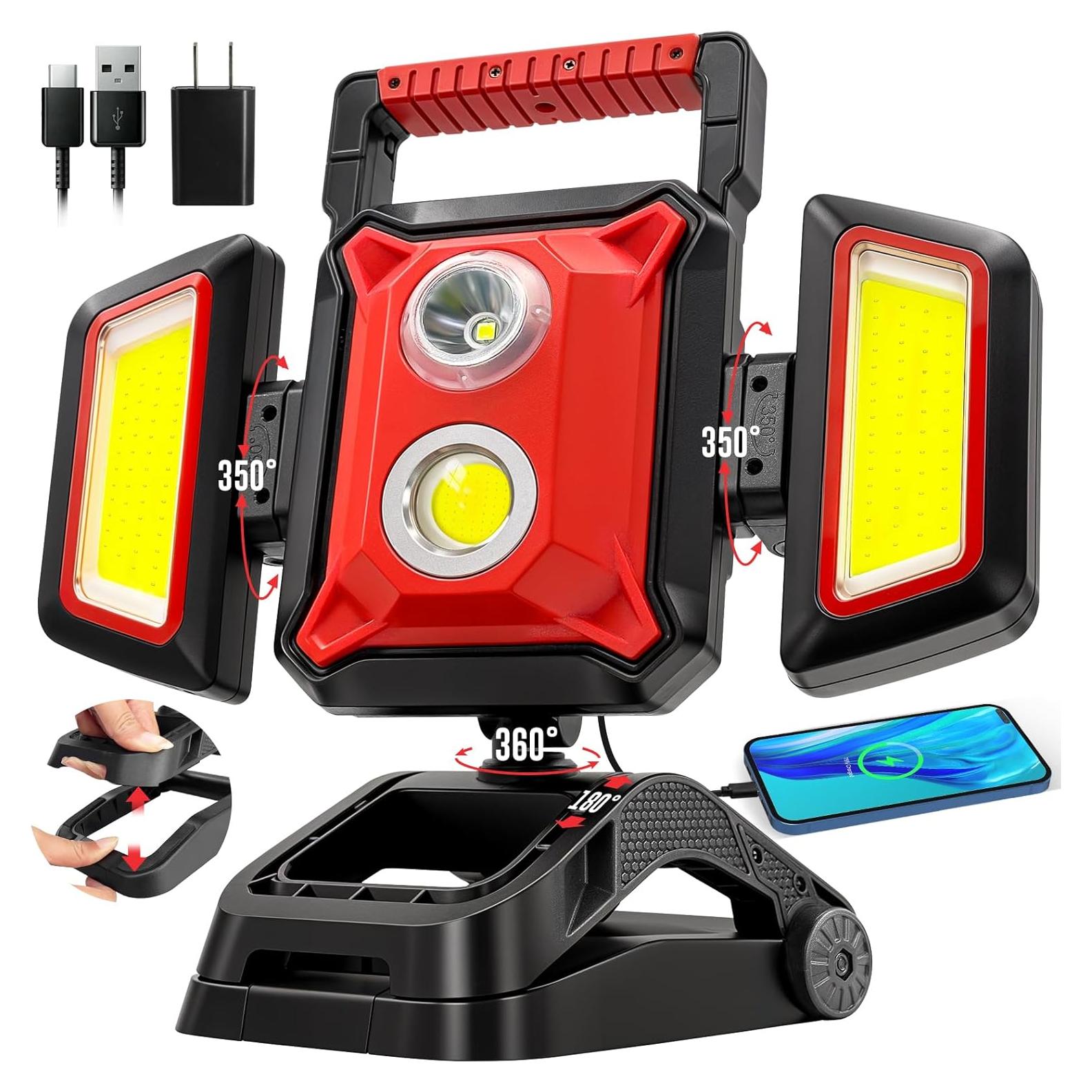 Luz de Trabajo Recargable SYLSTAR 40W 4000LM Plegable 5 Modos