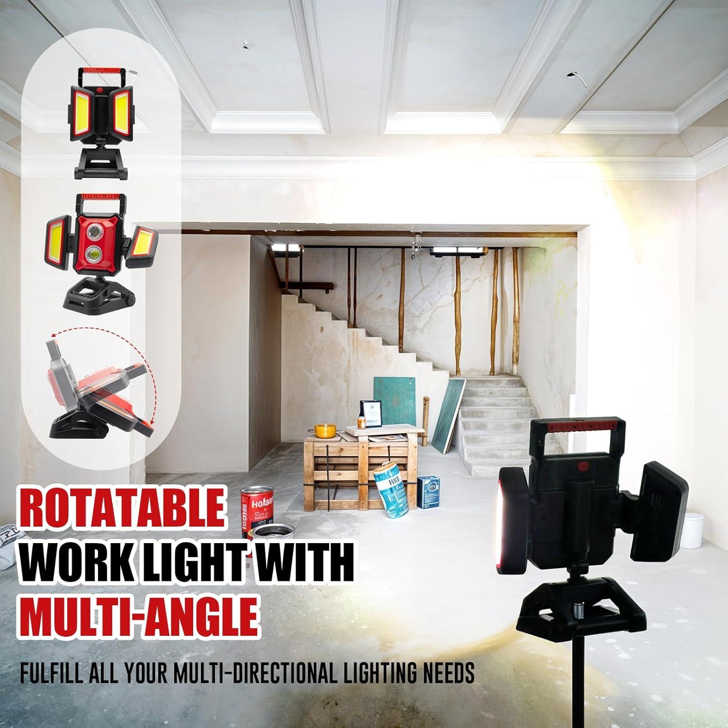 Luz de Trabajo Recargable SYLSTAR 40W 4000LM Plegable 5 Modos