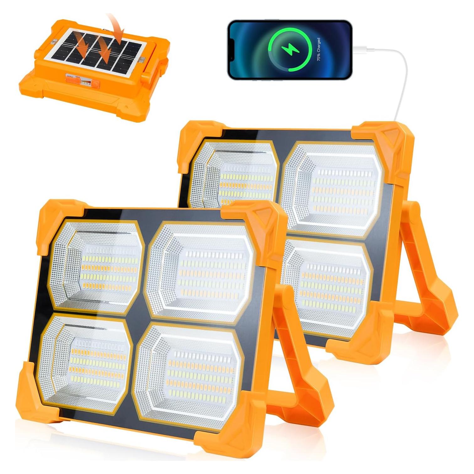 Luz Solar de Trabajo LED Kifflux 300W Recargable IP66