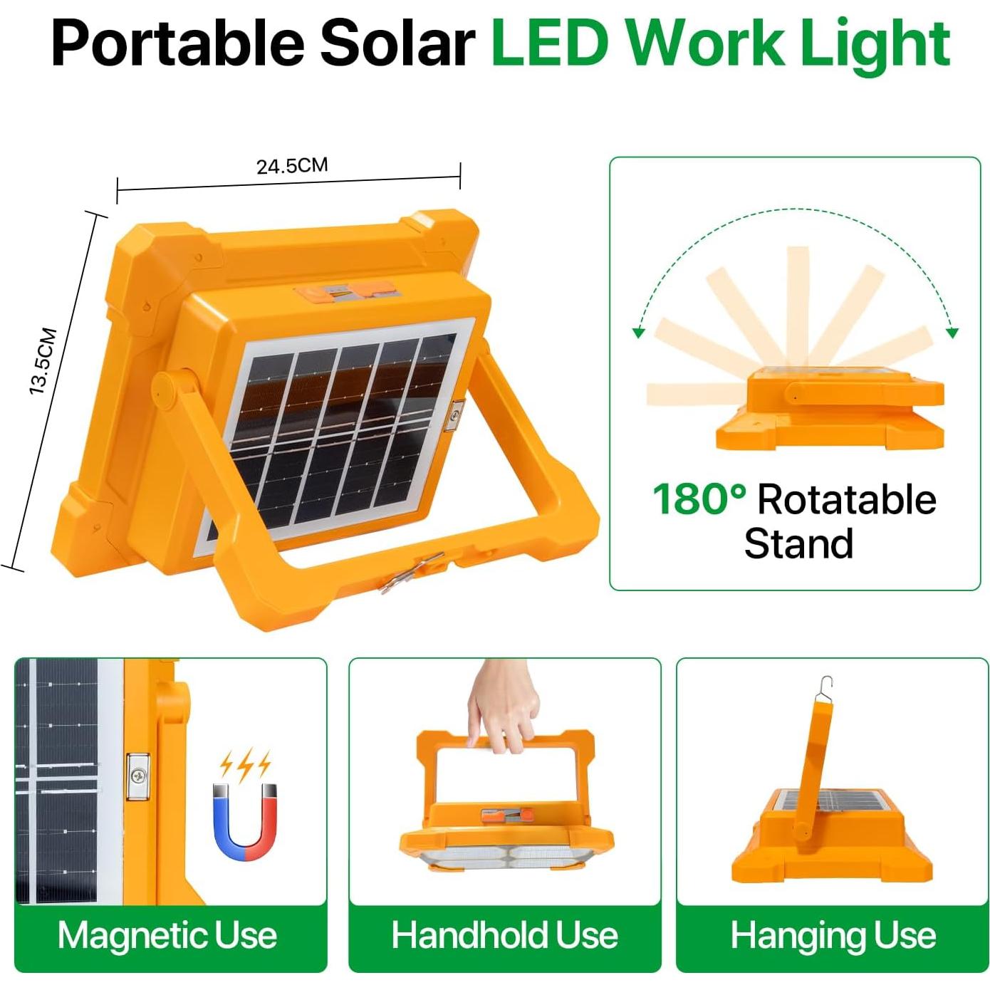 Luz Solar de Trabajo LED Kifflux 300W Recargable IP66