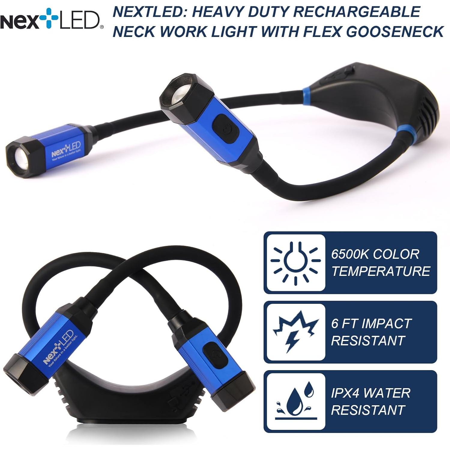Luz de Trabajo de Cuello Recargable NextLED NT-6633 IPX4 2000mAh