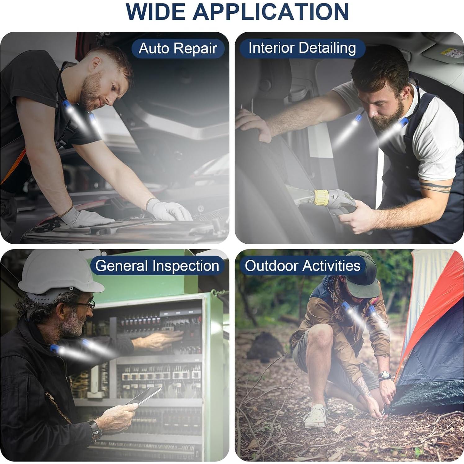 Luz de Trabajo de Cuello Recargable NextLED NT-6633 IPX4 2000mAh