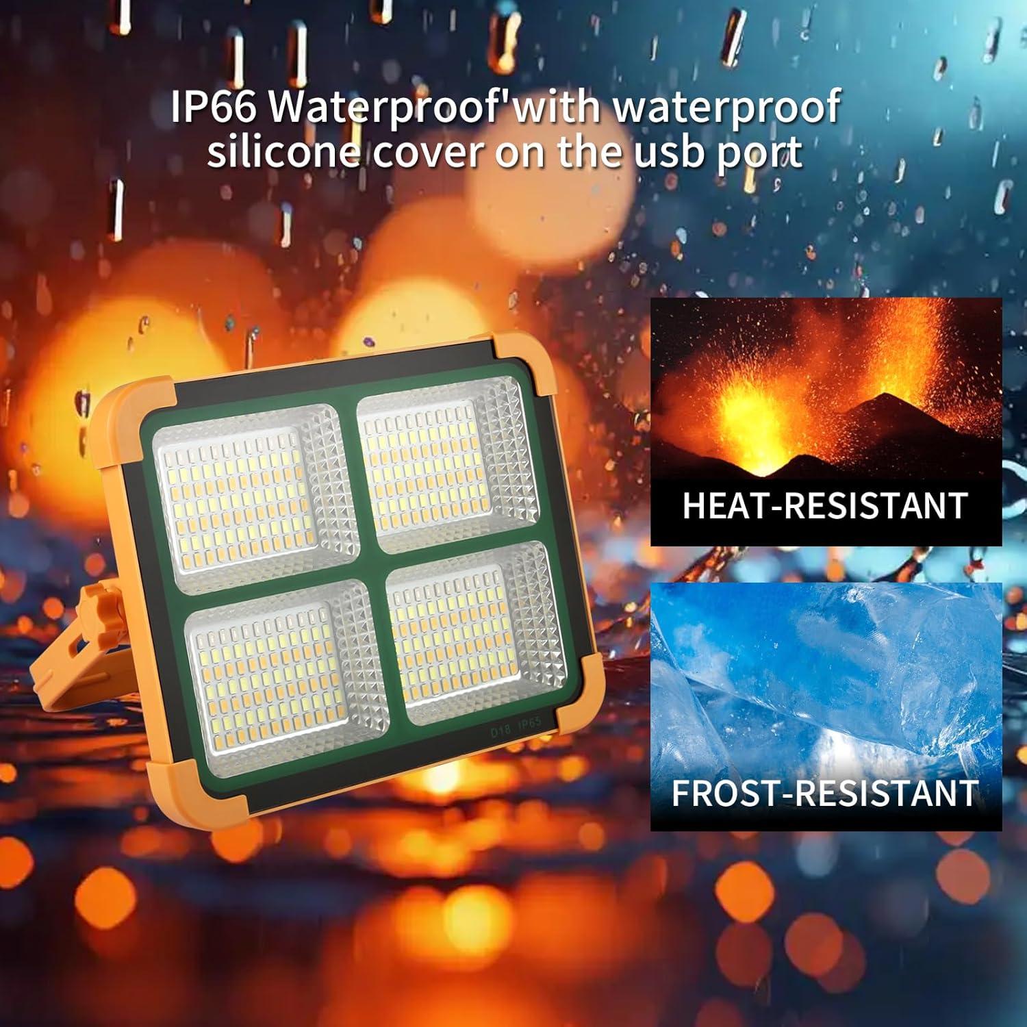 Luz de Trabajo LED GZGLUZ 120W 10000LM Recargable Solar IP66