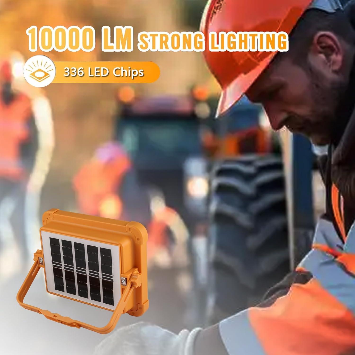 Luz de Trabajo LED GZGLUZ 120W 10000LM Recargable Solar IP66