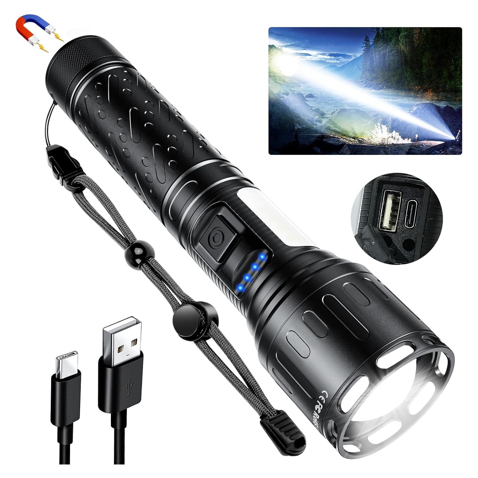 Linterna LED Táctica Recargable DanByte K2303 - 8 Modos, 5000 mAh