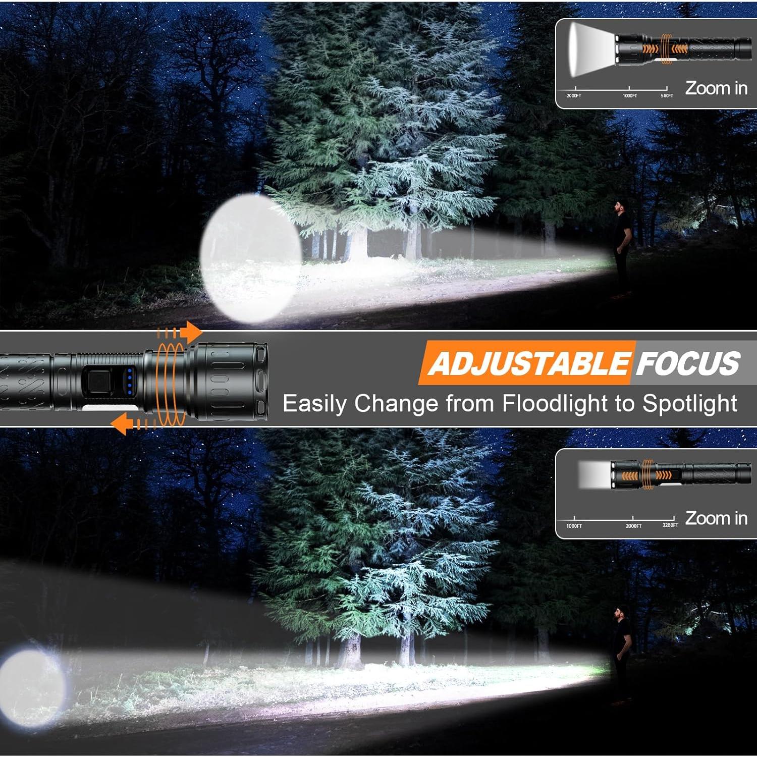 Linterna LED Táctica Recargable DanByte K2303 - 8 Modos, 5000 mAh