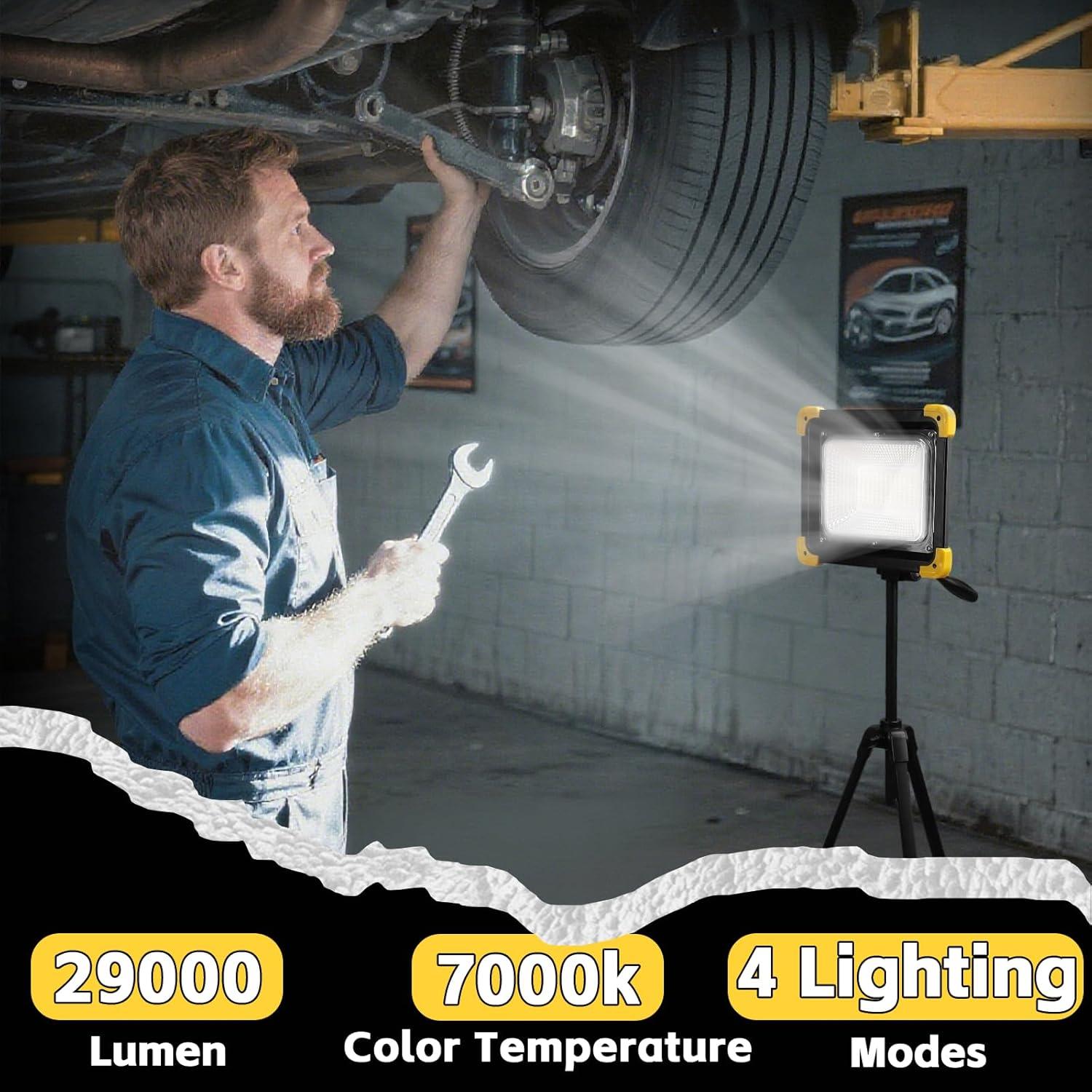 Luz de Trabajo Recargable KINQILIN 29000LM IP65 con Control Remoto