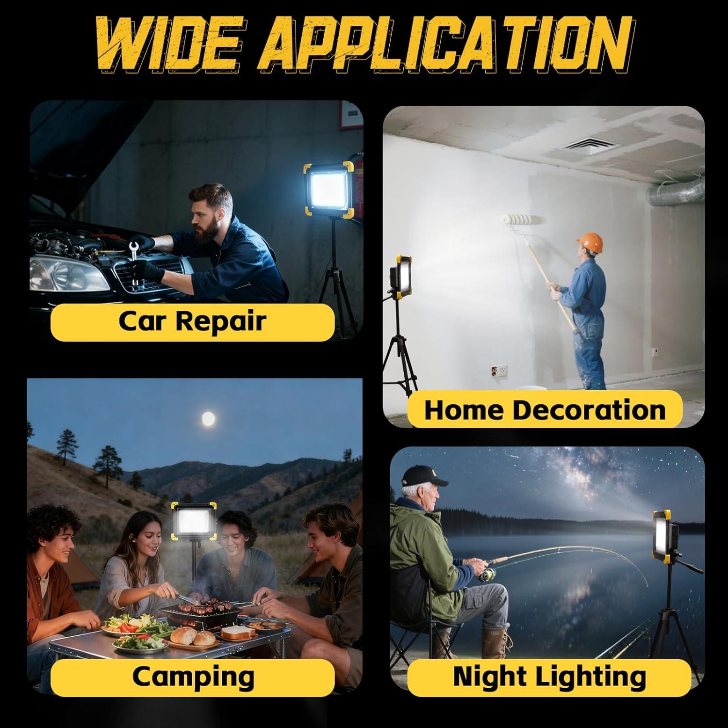 Luz de Trabajo Recargable KINQILIN 29000LM IP65 con Control Remoto