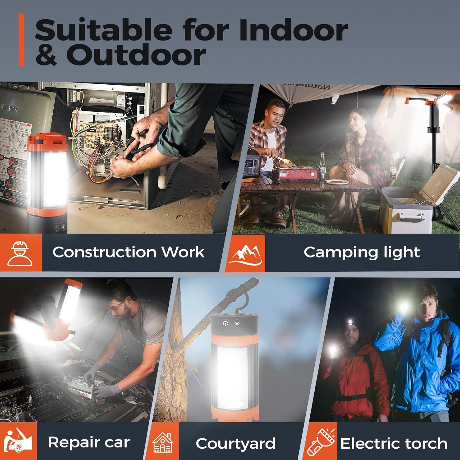 Luz de Camping Rylpoint 12000mAh 2200 Lúmenes con Soporte